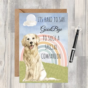 Het is moeilijk om afscheid te nemen sympathiekaart (blank binnenkant) door Starprint Gifts and Designs. Alle ruimte om je eigen boodschap binnenin te schrijven.