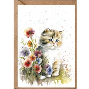 Gepersonaliseerde mooie kat (5) wenskaart /notelet (6 "x 4") met envelop - ideaal voor elke gelegenheid. Kan desgewenst blanco worden gelaten