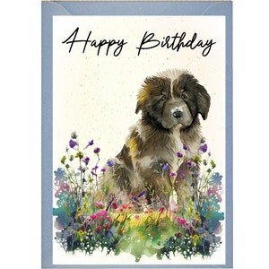 Newfoundland Dog verjaardagskaart /notelet (6 "x 4") met envelop - ideaal voor elke gelegenheid. Kan leeg of gepersonaliseerd worden gelaten