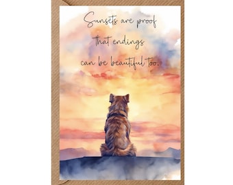 Biglietto di condoglianze con motivo cane n. 9 A6 (4"x 6") (interno vuoto) di Starprint Gifts and Designs. Vuoto per scrivere il tuo messaggio all'interno.