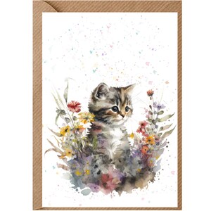 Gepersonaliseerde mooie kat (9) wenskaart /notelet (6 "x 4") met envelop - ideaal voor elke gelegenheid. Kan desgewenst blanco worden gelaten