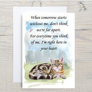 Britische MarmorKatze A6 (10x6") Sympathiekarte (Blanko Innen) von Starprint Gifts and Designs. Leer, um Ihre eigene Nachricht hinein zu schreiben.