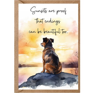 Beileidskarte mit Hund, Nr. 13, A6 (10,2 x 15,2 cm) (innen leer) von Starprint Gifts and Designs. Leer, um Ihre eigene Nachricht hineinzuschreiben.
