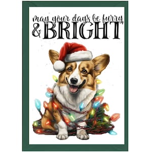 Cardigan Welsh Corgis Hund A6 (4 "x 6"") Weihnachtskarte (leere Innenseite). Viel Platz für Ihre eigene Nachricht im Inneren. Kann personalisiert werden.
