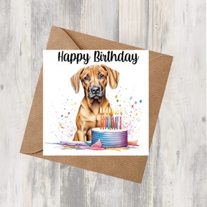 Rhodesian Ridgeback Hund 6 "x 6" Geburtstagskarte - Starprint Geschenke und Designs. Platz für Deine eigene Nachricht auf der Innenseite. Kann personalisiert werden.