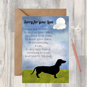 Dackel Hund A6 (10 x 16") Sympathiekarte (Blanko Innen) von Starprint Geschenke und Designs. Leer, um Ihre eigene Nachricht hinein zu schreiben.