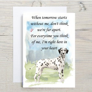 Dalmation Hund A6 (4"x 6") Sympathy Card (Blank Inside) von Starprint Geschenke und Designs. Blanko, um eine eigene Nachricht ins Innere zu schreiben.
