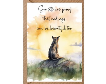 Biglietto di condoglianze con motivo cane n. 8 A6 (4"x 6") (interno vuoto) di Starprint Gifts and Designs. Vuoto per scrivere il tuo messaggio all'interno.