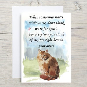 Ingwer Katze A6 (10x6") Sympathiekarte (Blanko Innen) von Starprint Geschenke und Designs. Leer, um Ihre eigene Nachricht hinein zu schreiben.