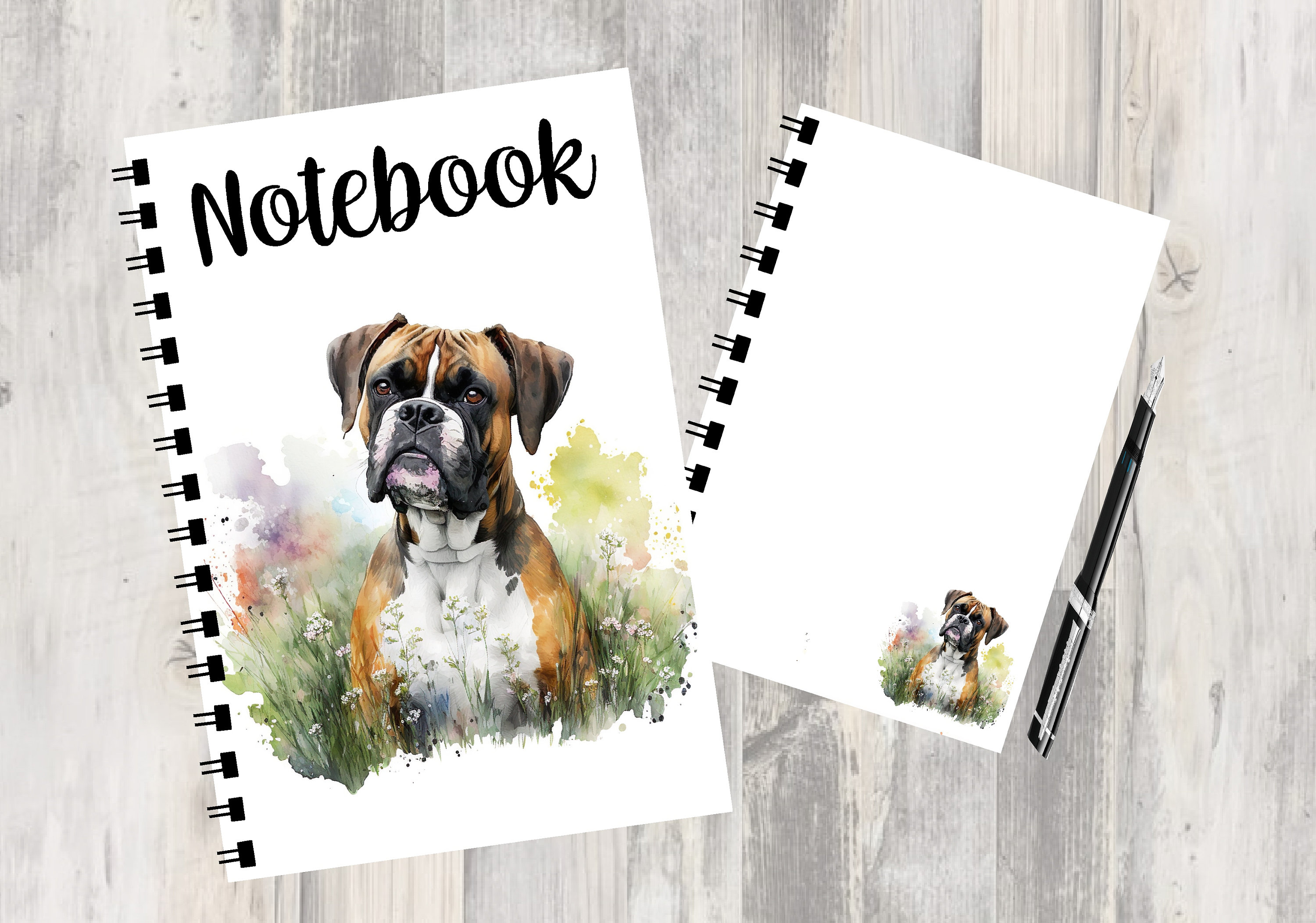 Boxer Dog Notebook / Notepad with picture on each page - Great Gift for any Dog Lover- Can be Personalised.