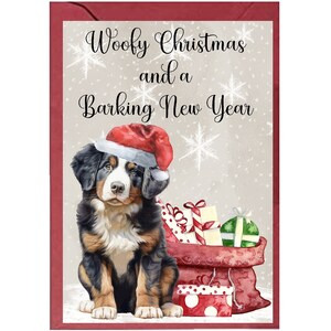 Berner Sennenhund Welpe A6 (4"x 6") Weihnachtskarte (Blank) Starprint Geschenke und Designs. Viel Platz für deine eigene Botschaft im Inneren.