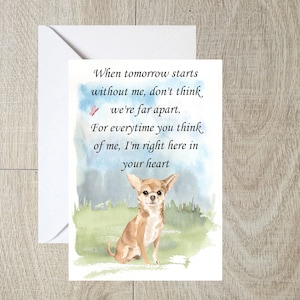 Chihuahua Hund A6 (14"x 6") Sympathiekarte (Blank Inside) von Starprint Geschenke und Designs. Leer, um Ihre eigene Nachricht hinein zu schreiben.