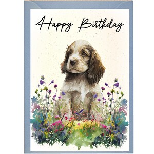 Engelse Cocker Spaniel Hond Verjaardagskaart /Notelet (6"x 4") met envelop - Ideaal voor elke gelegenheid. Kan leeg of gepersonaliseerd worden gelaten