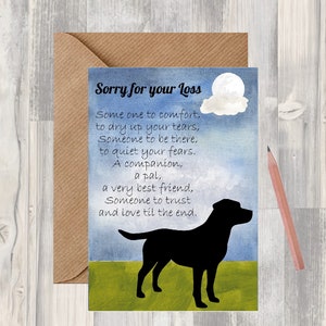 Labrador Retriever Hund A6 (10 x 6") Sympathiekarte (Blanko Innen) von Starprint Geschenke und Designs. Leer, um Ihre eigene Nachricht hinein zu schreiben.
