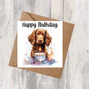 Irish Red Setter Hund 6 "x 6" Geburtstagskarte - Starprint Geschenke und Designs. Platz für Deine eigene Nachricht auf der Innenseite. Kann personalisiert werden.