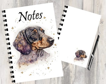 Personalised Dachshund Dog Smooth Coat Notebook / Notepad with picture on each page - Great Gift for any Dog Lover