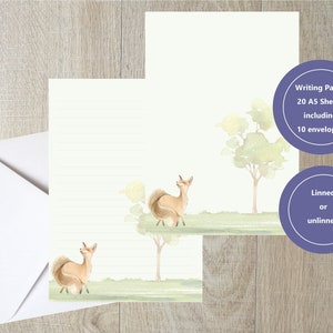 Bella carta da scrittura per animali selvatici con una volpe felice! (20 pagine, 10 buste).  Un oggetto fatto a mano da Starprint Gifts and Designs