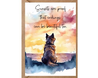 Biglietto di condoglianze con motivo cane n. 6 A6 (4"x 6") (interno vuoto) di Starprint Gifts and Designs. Vuoto per scrivere il tuo messaggio all'interno.