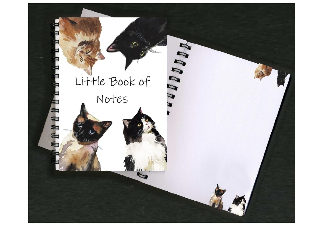 Cat Note Cover Notebook / Notepad With a Beautiful Image of Cute Cats in Each Corner ...