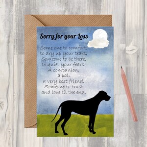 Dogge A6 (10 x 16") Sympathiekarte (Blank Inside) von Starprint Geschenke und Designs. Leer, um Ihre eigene Nachricht hinein zu schreiben.