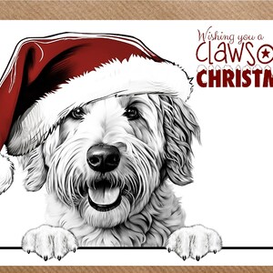 Goldendoodle A6 (4"x 6") Griffe une carte de Noël (intérieur vierge) par Starprint Gifts and Designs.