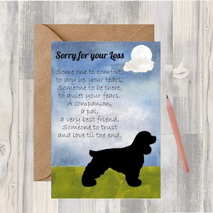 Cocker Spaniel Hund A6 (10x6") Sympathiekarte (Blanko Innen) von Starprint Geschenke und Designs. Leer, um Ihre eigene Nachricht hinein zu schreiben.