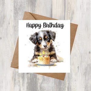 Carte d'anniversaire pour chien appenzellois 15 x 15 cm - empreintes d'étoiles, cadeaux et designs. De la place pour votre propre message à l'intérieur. Peut être personnalisé.