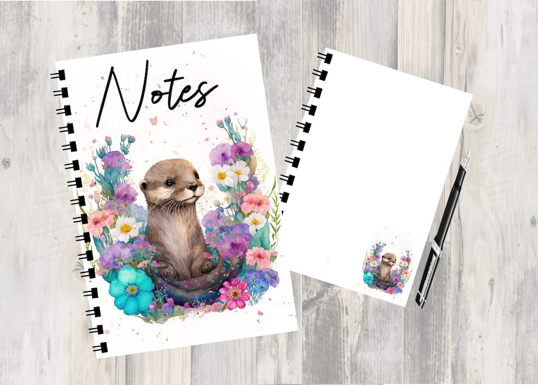 Woodland Animal Beautiful Otter (5) Notebook / Notepad With Picture on ...