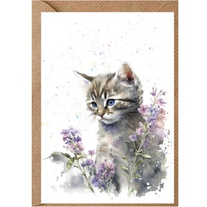 Cat (7) Beautiful Image Greetings Card /Notelet (6"x 4") met envelop - Gepersonaliseerd of kan leeg worden gelaten indien gewenst