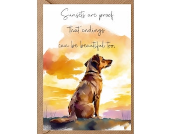 Biglietto di condoglianze con disegno del cane n. 7 A6 (4"x 6") (interno vuoto) di Starprint Gifts and Designs. Vuoto per scrivere il tuo messaggio all'interno.