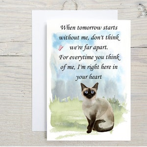 Schöne Siamkatze A6 (10x6") Sympathiekarte (Blanko Innen) von Starprint Gifts and Designs. Leer, um Ihre eigene Nachricht hinein zu schreiben.