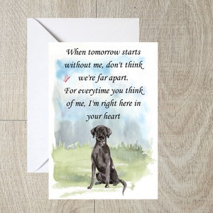 Schwarzer Labrador Hund A6 (14"x 6") Sympathiekarte (Blanko Innen) von Starprint Geschenke und Designs. Leer, um Ihre eigene Nachricht hinein zu schreiben.