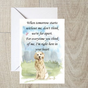 Golden Retriever Dog A6 (10x6") Sympathiekarte (Blanko Innen) von Starprint Geschenke und Designs. Leer, um Ihre eigene Nachricht hinein zu schreiben.