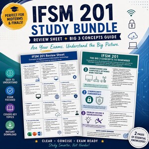 IFSM 201 Exam Prep Bundle | Study Guide + Review Sheet | Concepts & Applications of Information Technology | Instant Download