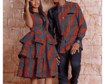 Couple Ankara Set, African Print Couple Outfit, Ankara set for Couples, Prom Couple Outfit, African Wedding Outfit for Couple