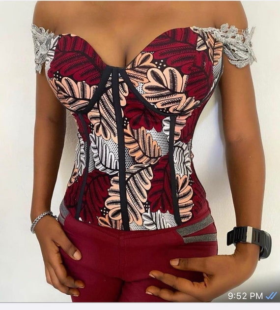 African Print Corset Top for Women 