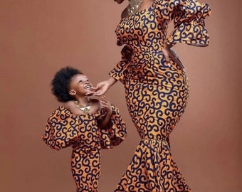 Mother Daughter Set, African Print Family Outfit, Family photoshoot Ankara Outfit, Ankara wedding dress, Family outfits