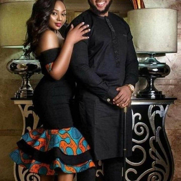 Couple Ankara Set, African Print Couple Outfit, Prom Couple Outfit, African Wedding Outfit for Couple, Couple African Outfit, Wedding