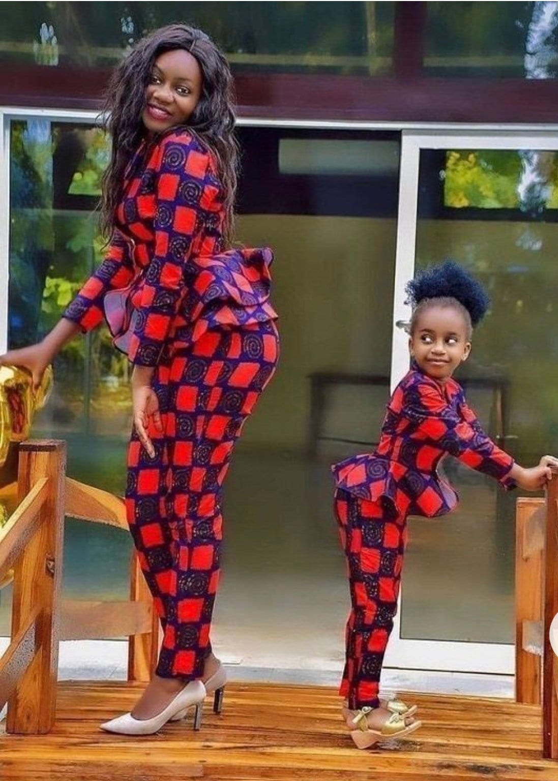 Mother and daughter african print cheap outfits