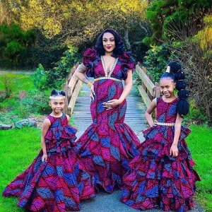 Family Ankara Set, African Print Family Outfit, African Wedding Outfit for Family, pre-wedding photoshoot Ankara Outfit