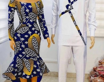 Couple Ankara Set, African Print Couple Outfit, Ankara set for Couples, Prom Couple Outfit, African Wedding Outfit for Couple,Anniversary