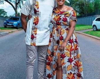 Couple Ankara Set, African Print Couple Outfit, Ankara set for Couples, Prom Couple Outfit, African Wedding Outfit for Couple