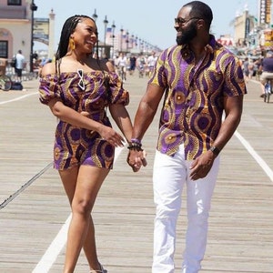 African Couples Matching Outfit, African Couples Clothing,african Print  Couples Clothing for Photoshoot, Couples Engagement Matching Outfits 