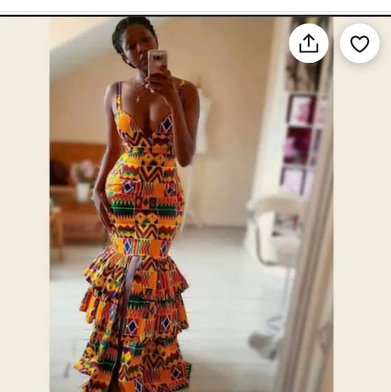 African Print Gown Ankara gown for traditional wedding Kente mermaid Gown African Fit and Flare grown African wedding gown