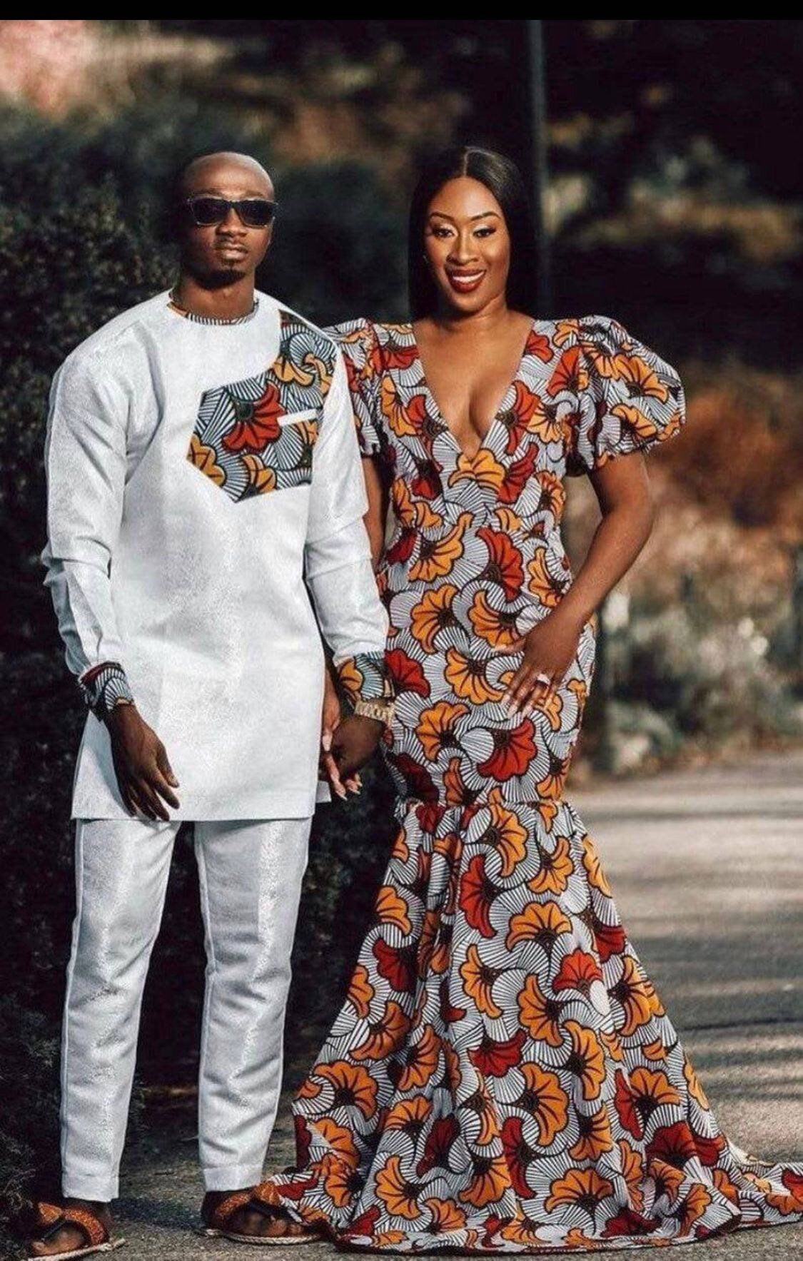 Couple Ankara Set African Print Couple Outfit Prom Couple Outfit African Wedding Outfit for Couple African Carribean Ankara Outfit