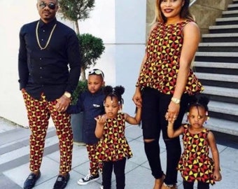 Family Ankara Set, African Print Family Outfit, African Wedding Outfit for Family, pre-wedding photoshoot Ankara Outfit