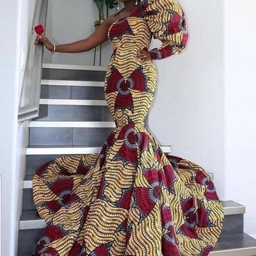African Dress African Print Mermaid Gown Ankara Mermaid - Etsy