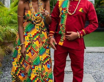 Couple Ankara Set, African Print Couple Outfit, Ankara set for Couples, Prom Couple Outfit, African Wedding Outfit for Couple