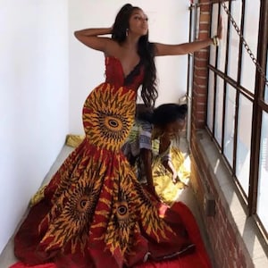 Ankara Mermaid Dress, African wedding dress, dress for wedding guest, dress for African Wedding, Waianae themed dresss