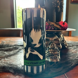 I Myself am Strange and Unusual 20oz Tumbler, Lydia Deetz Tumbler, Beetlejuice Tumbler
